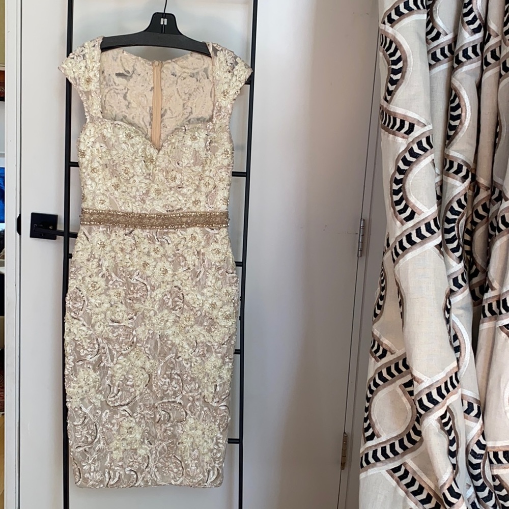 Jovani Sequin Champagne Sweetheart shape dress 8